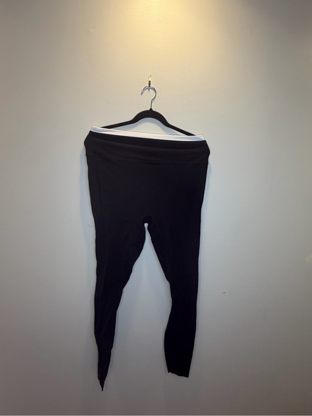 Abercrombie & Fitch Black Leggings with White Waistband